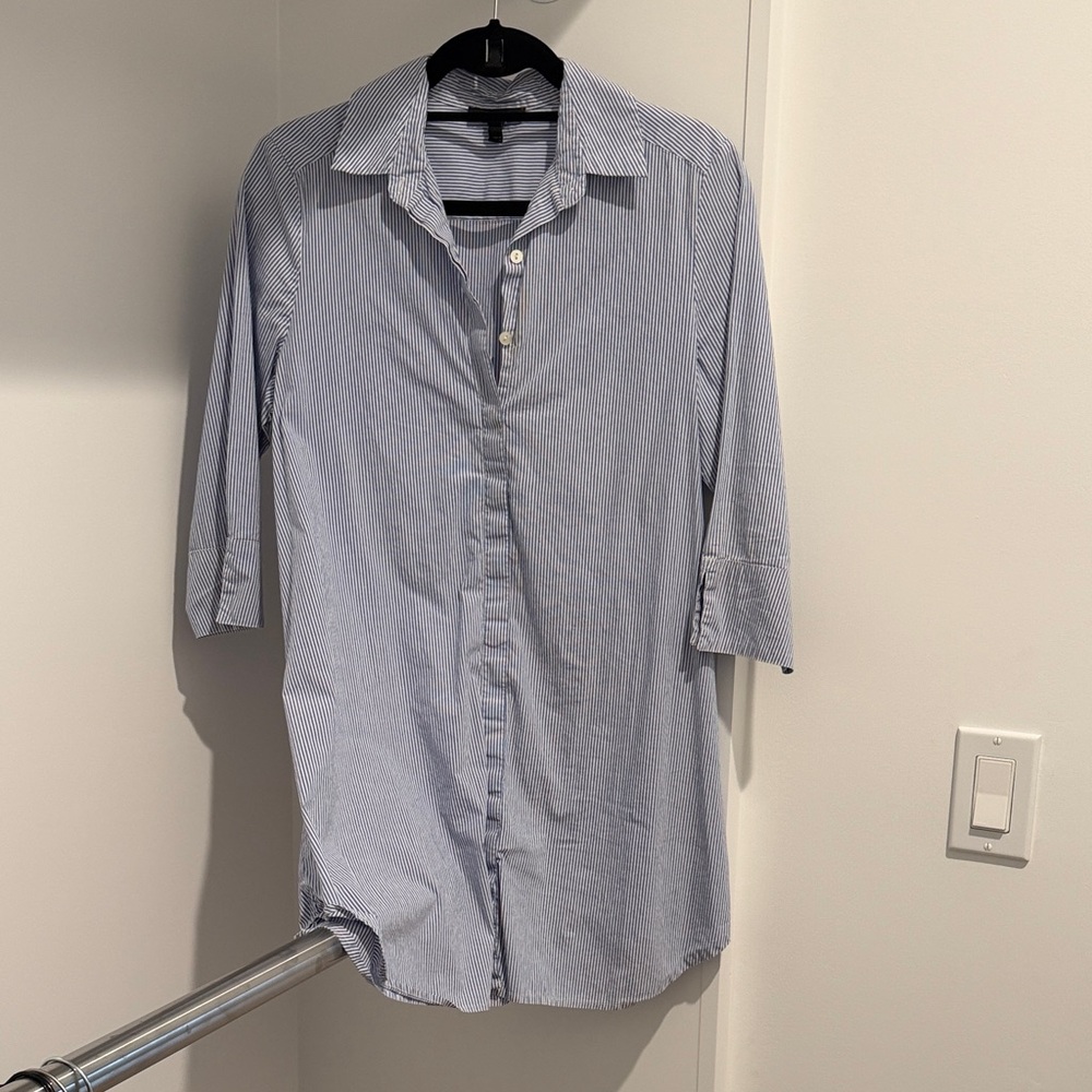 Isabella Oliver Blue and White Pinstripe Tunic Shirt
